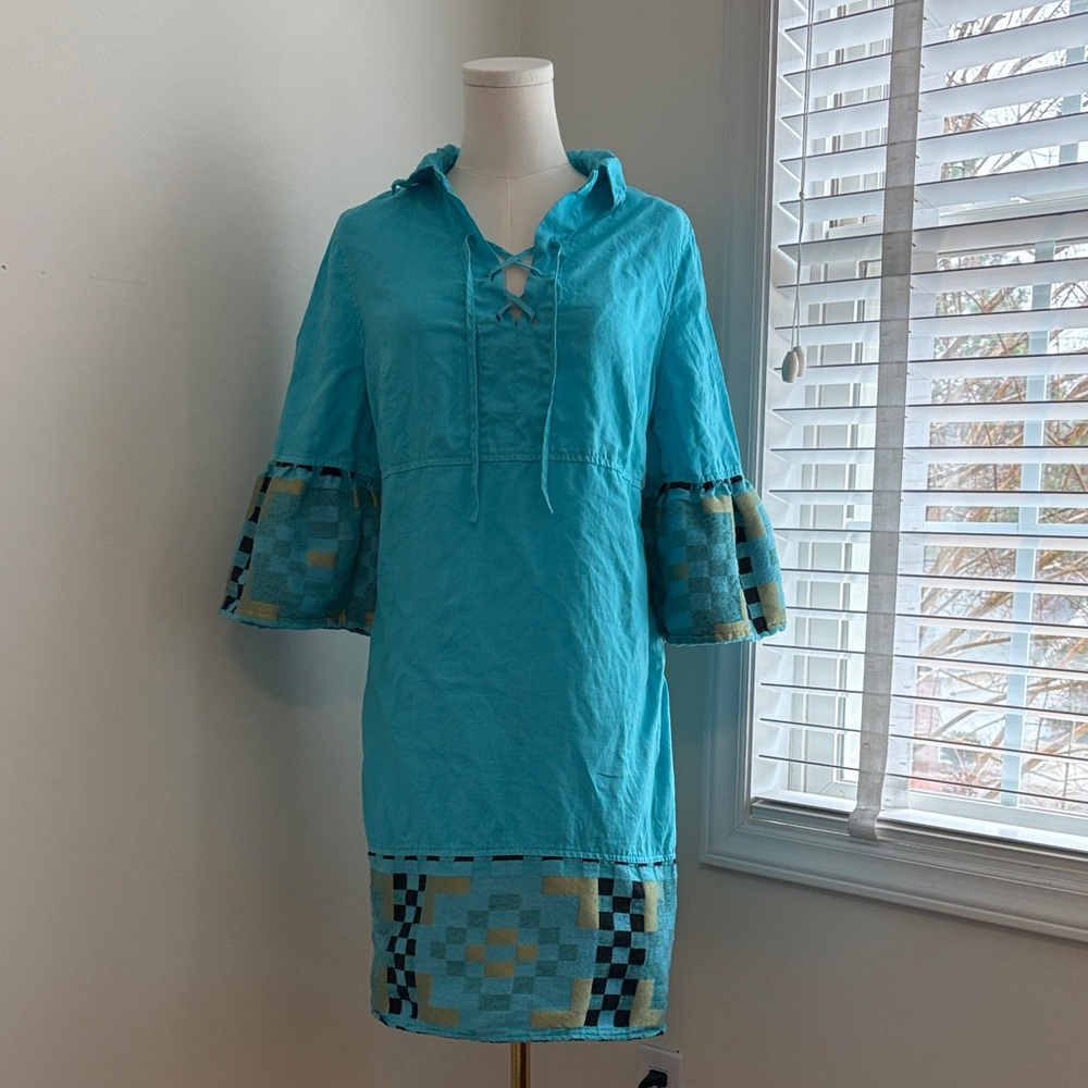 Embroidered Linen Harris Cotton Dress
